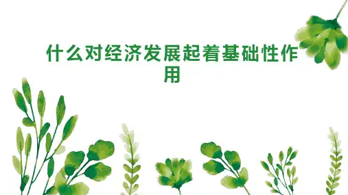 什么对经济发展起着基础性作用