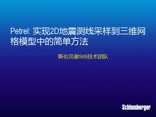 Petrel中将2D地震测线采样到三维网格的工作流程