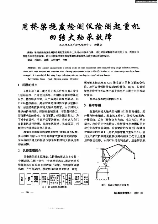 用桥梁挠度检测仪检测起重机回转大轴承故障