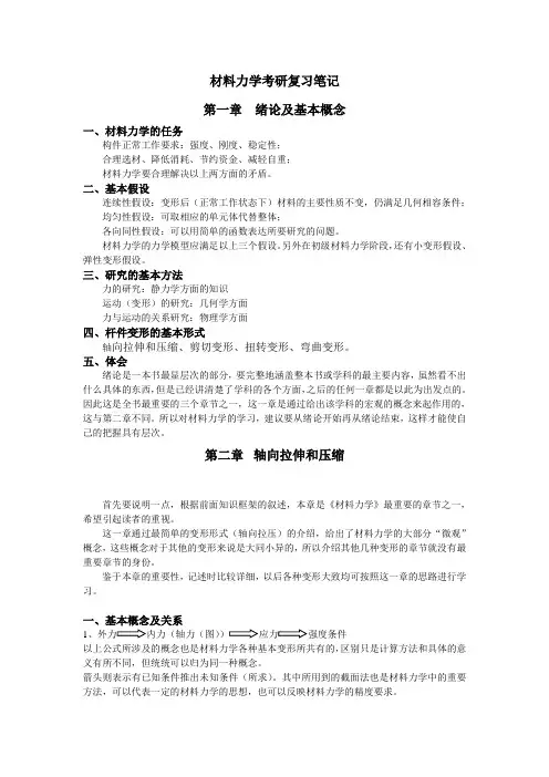 材料力学考研复习笔记