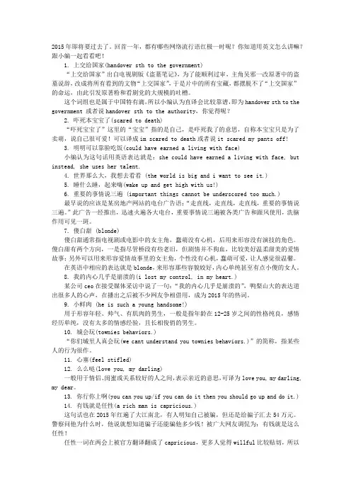 网络流行语英文PPT
