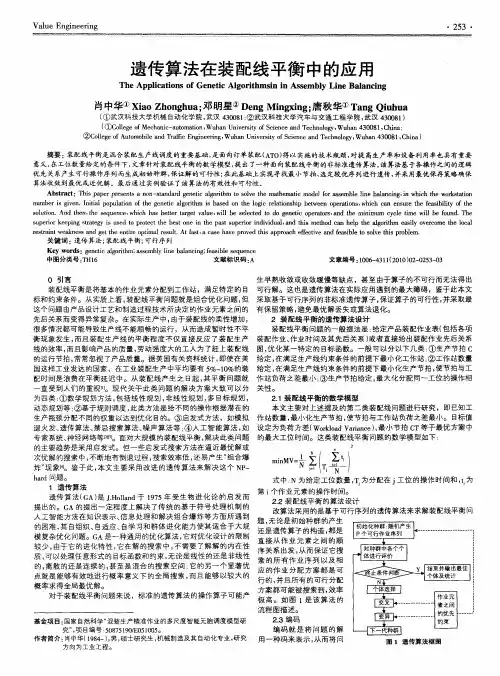 遗传算法在装配线平衡中的应用