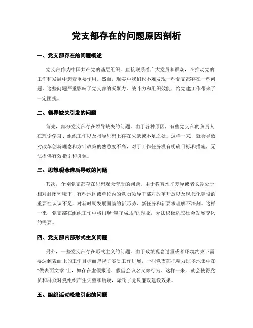 党支部存在的问题原因剖析
