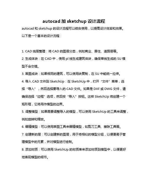 autocad加sketchup设计流程
