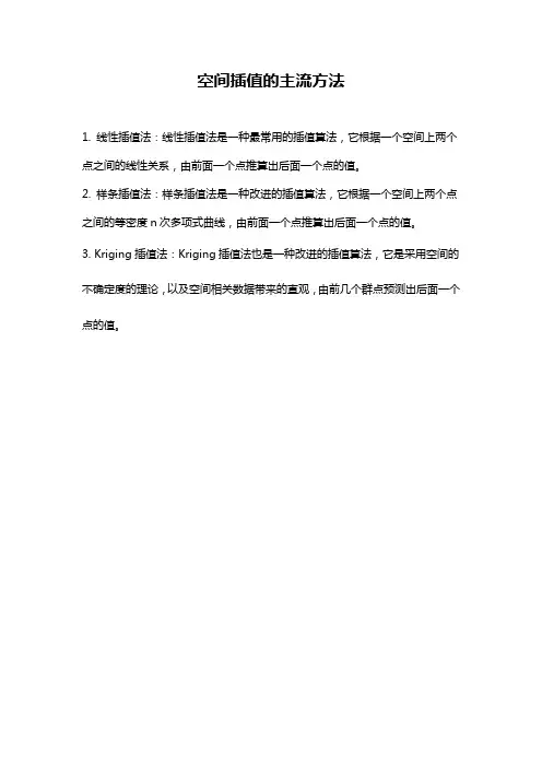 空间插值的主流方法