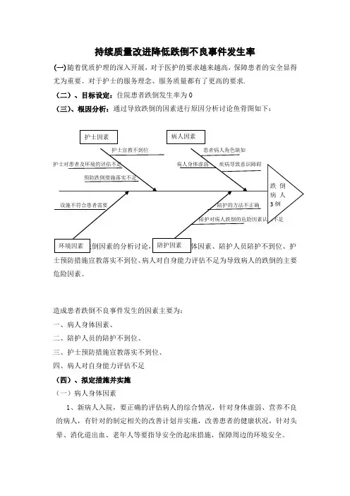 持续质量改进降低跌倒事件的发生率