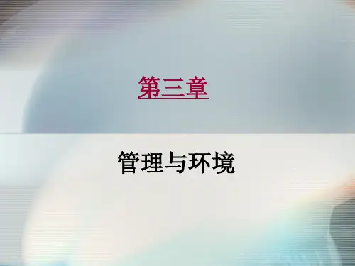 第三章 管理与环境