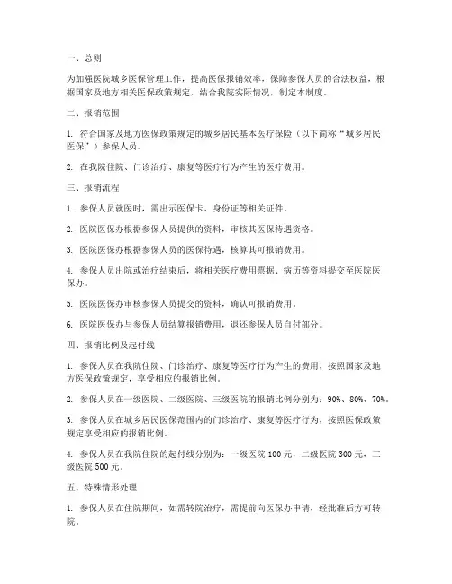 医院城乡医保报销管理制度