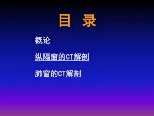 胸部正常CT解剖纵隔窗