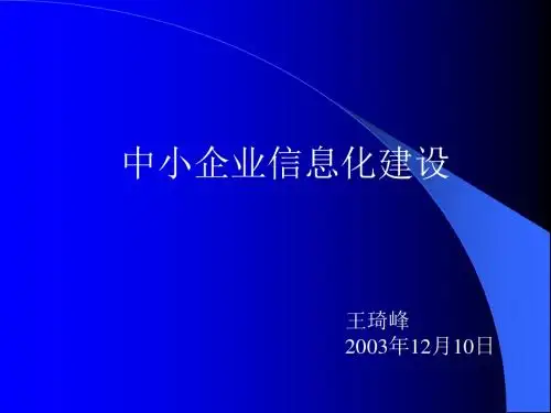 中小企业信息化策略ppt课件