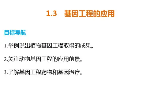 1.3《基因工程的应用》(共46张PPT)