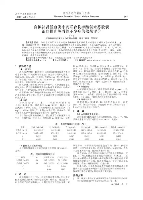 自拟补肾活血类中药联合枸橼酸氯米芬胶囊治疗排卵障碍性不孕症的