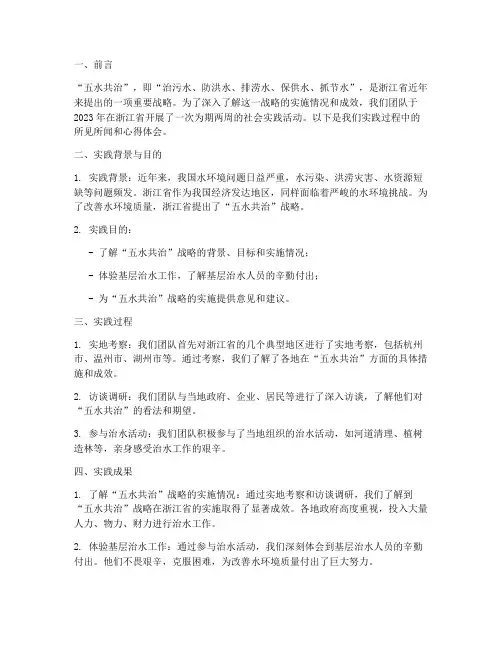 社会实践报告五水共治
