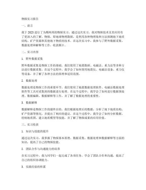 物探_实习报告