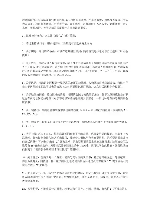 迷城的国度之全攻略及其它相关内容