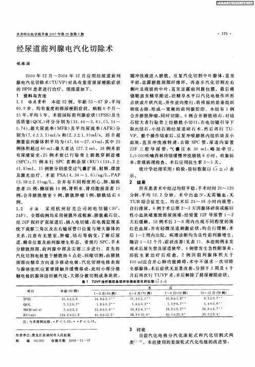 经尿道前列腺电汽化切除术