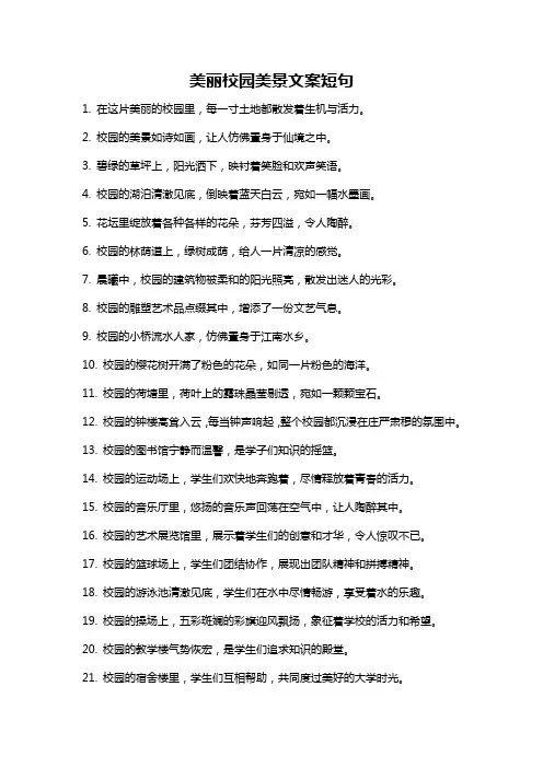 美丽校园美景文案短句