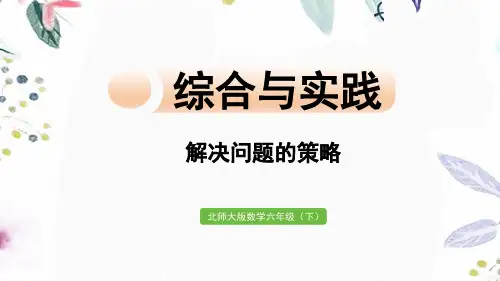 北师大版数学六年级(下册)解决问题的策略