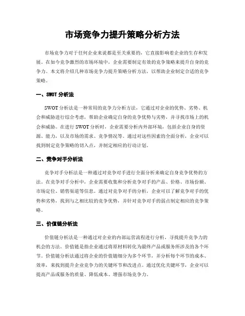市场竞争力提升策略分析方法