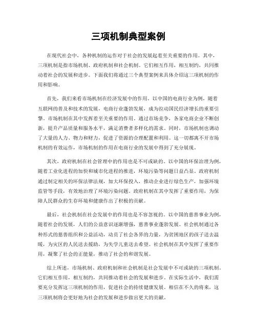 三项机制典型案例