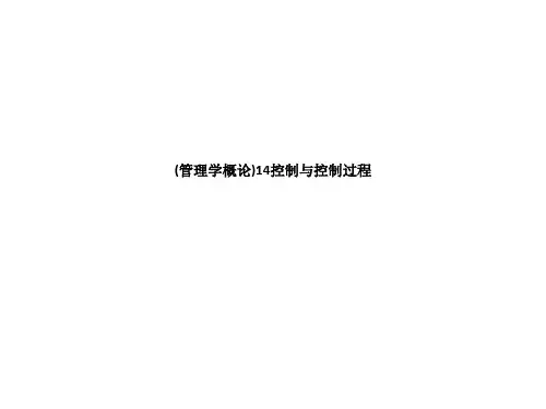 (管理学概论)14控制与控制过程