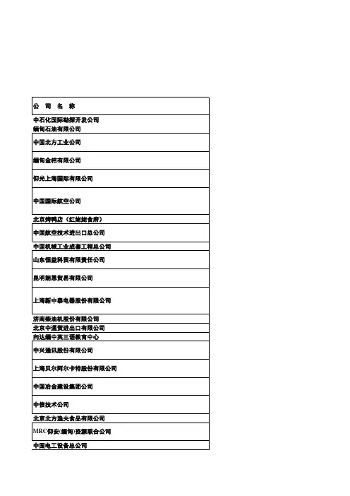 中国在缅甸的投资公司
