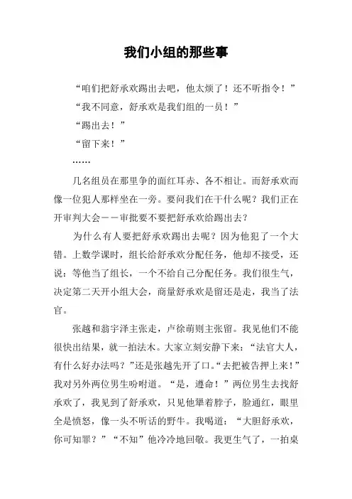 作文-我们小组的那些事