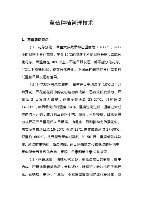 草莓种植管理技术