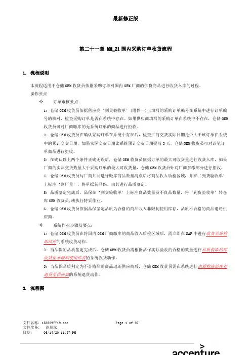 第二十一章 MM_21国内采购订单收货流程最新修正版