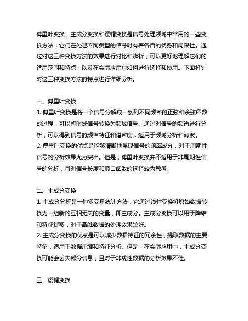 傅里叶变换,主成分变换,缨帽变换的效果对比和辨析