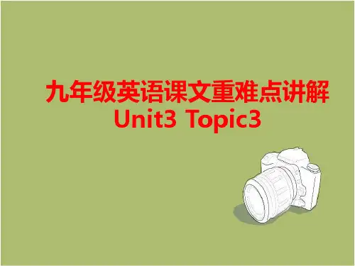 仁爱版九年级英语上Unit3 Topic3课文重难点讲解