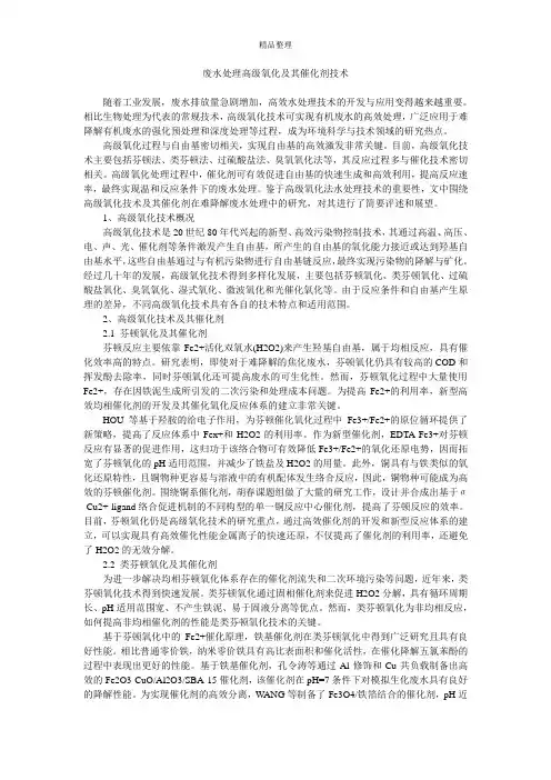 废水处理高级氧化及其催化剂技术