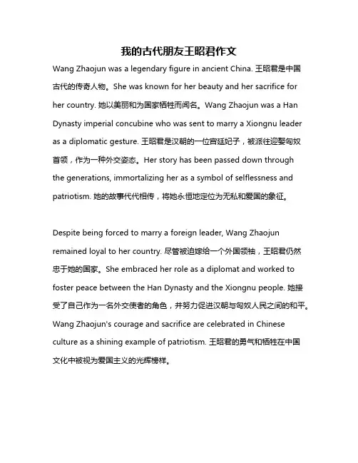 我的古代朋友王昭君作文