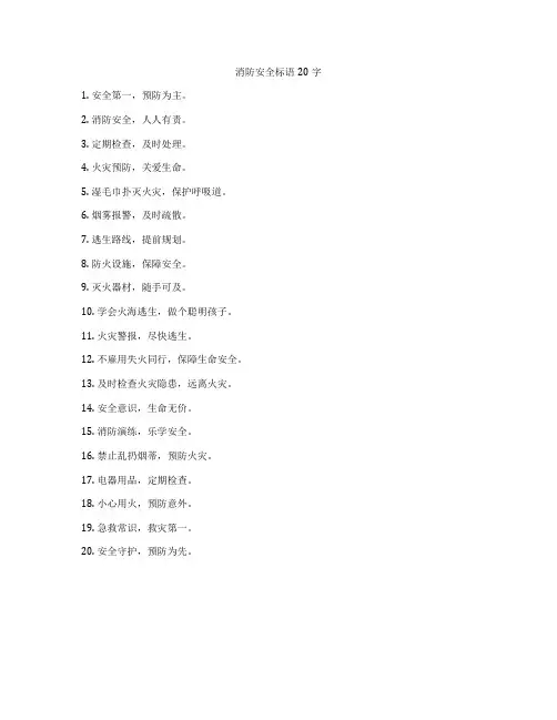 消防安全标语20字