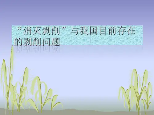 消灭剥削与我国的剥削问题