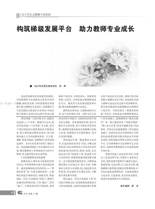 构筑梯级发展平台助力教师专业成长