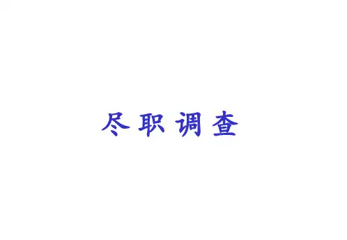 尽职调查简介PPT课件