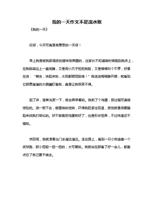 我的一天作文不是流水账