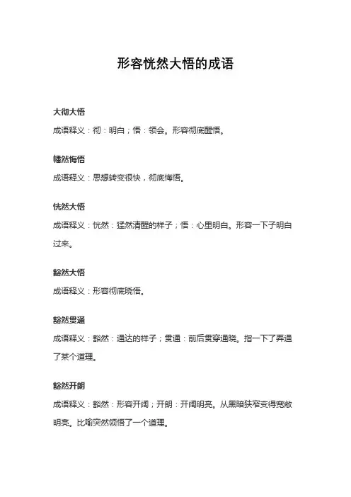 形容恍然大悟的成语