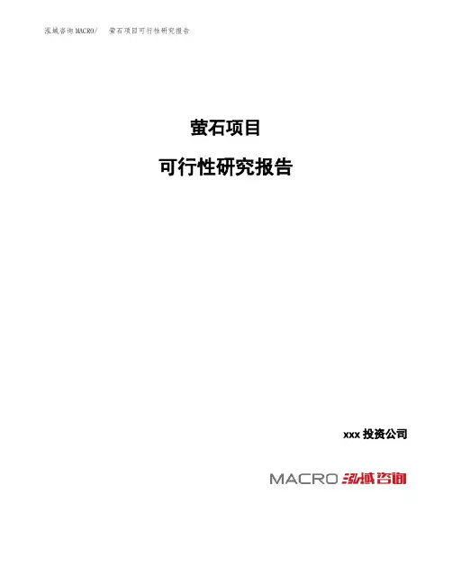 立项备案萤石项目可行性研究报告