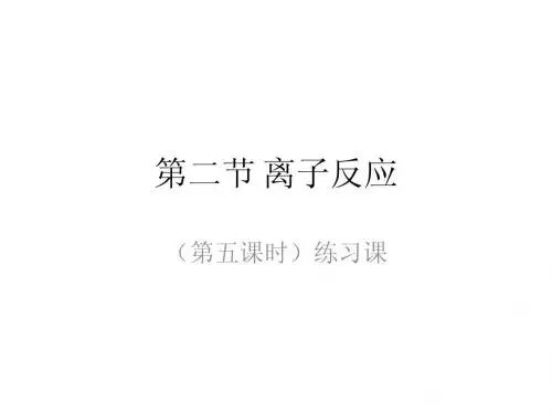 第二节 离子反应 第五课时 - 1.2.