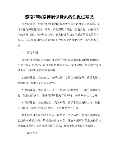 静态和动态伸展保持灵活性促进减肥