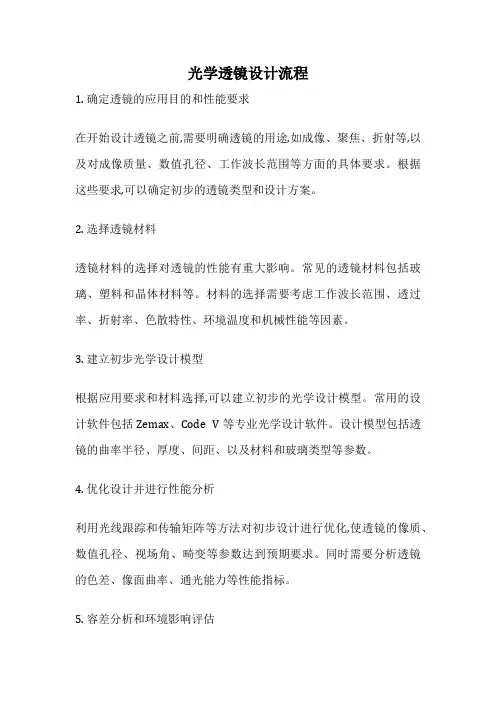 光学透镜设计流程