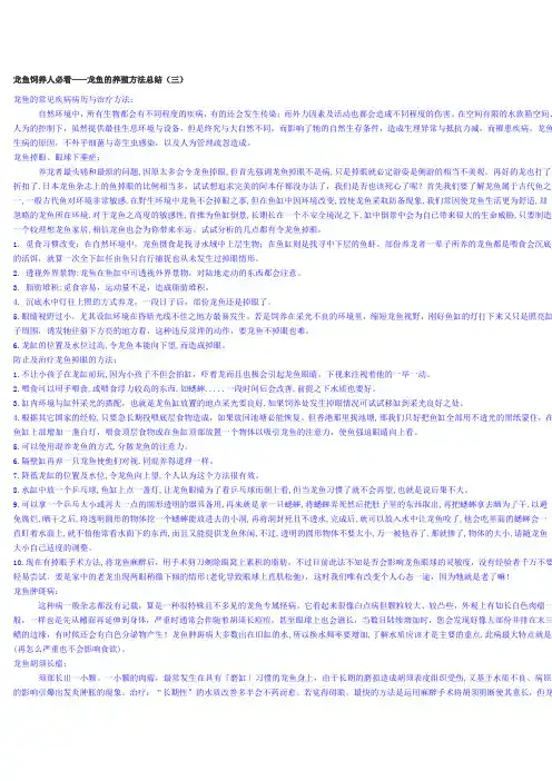 龙鱼饲养人必看