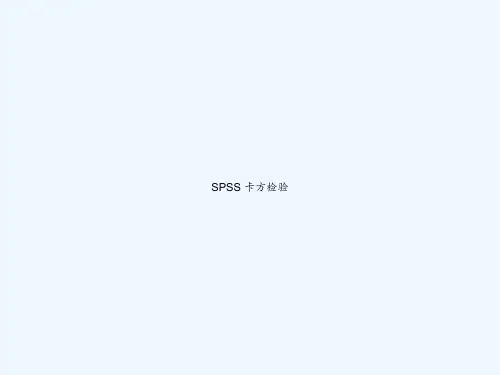 SPSS 卡方检验 PPT