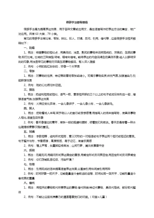 修辞手法都有哪些