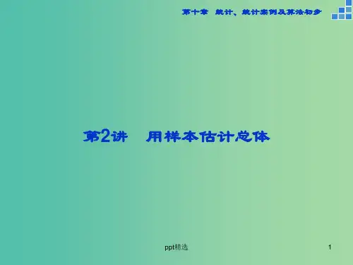 高考数学一轮复习 第十章 第2讲 用样本估计总体课件 文