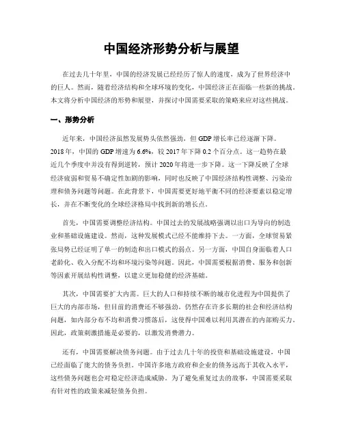 中国经济形势分析与展望