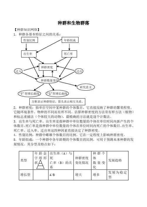 人教版高中生物必修2种群和生物群落教案