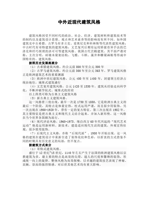 中外近现代建筑风格